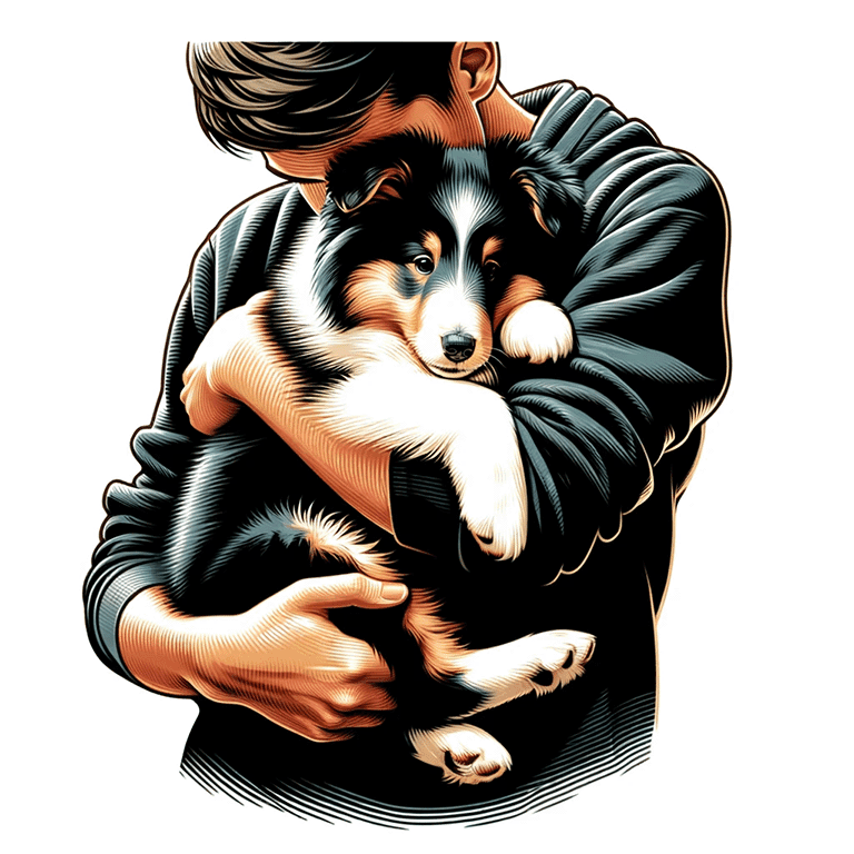 シェルティー（シェットランドシープドッグ）仔犬の育て方：抱っこして安心できる相手になる